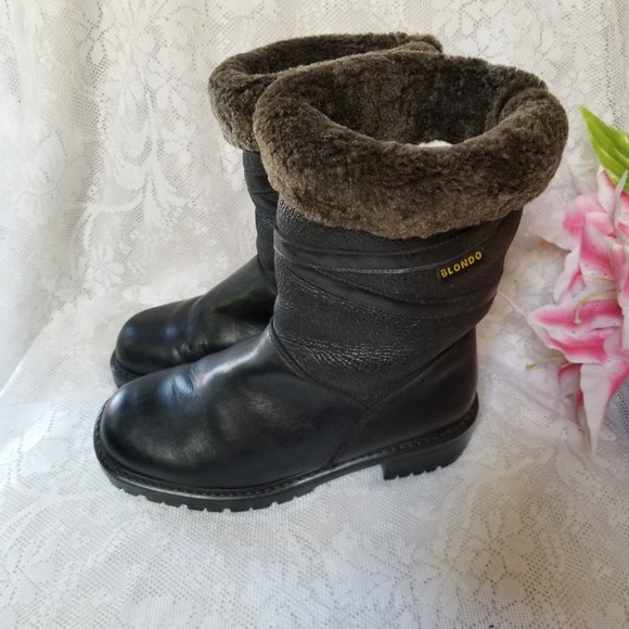 Vintage Y2K Blondo waterproof Shearling Leather Winter Boots  Size 7 - Picture 12 of 13